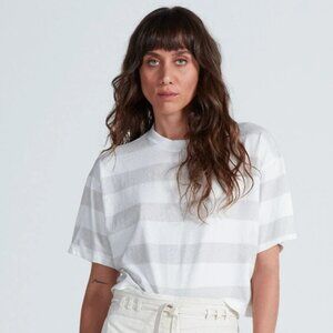 ASKKNY Shrunken Boy Tee - bold grey and white stripe